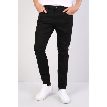 Blugi slim fit cu model cu 5 buzunare