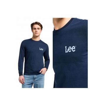 Barbati -  LS Wobbly - Regular Fit - Cu Design Clasic - Maneci Lfwqungi - Bumbac - Albastru - Albastru