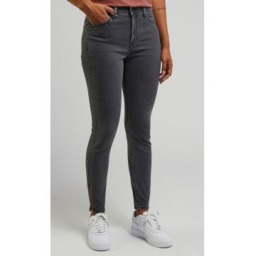 Blugi  Scarlett - skinny - gri inchis - talie inalta - elasticitate suplimentara