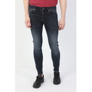 Blugi skinny cu talie joasa 040 Alex - Gri antracit