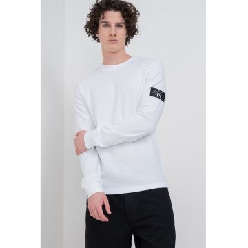 Bluza slim fit de bumbac - Alb optic