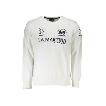 Bluza sport cu imprimeu logo  Alb