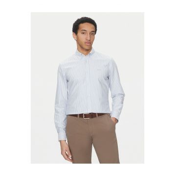 Camasa barbati  albastru deschis - alb - bumbac