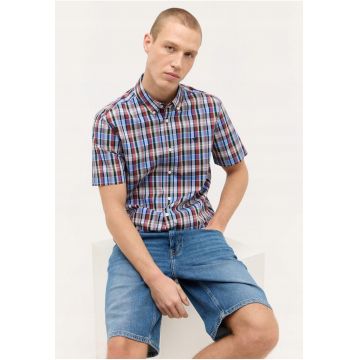 Camasa Barbati -  Baltimore Sommer Check - Regular Fit - Maneci Scudwqfwqdrti - Cu Nasturi - Design Clasic - Bumbac - Multicolor - Multicolor