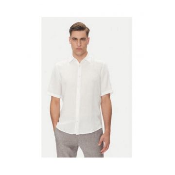 Camasa cu maneca scurta pentru barbati -  bumbac - alb - Alb