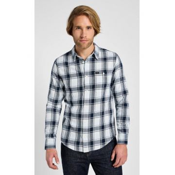 Camasa  Leesure - flanel - albastru - carouri bleumarin - Alb/Bleumarin