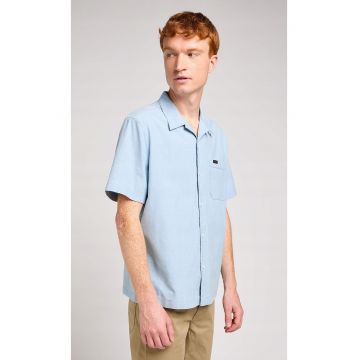 Camasa  Resort - croiala lejera - albastru deschis - bumbac elastic - maneca scurta