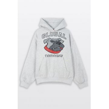 Hanorac din bumbac cu imprimeu grafic -