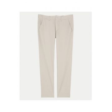 Pantaloni chino barbati  bej - bumbac -