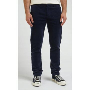 Pantaloni chinos  Slim Chino din catifea albastra - croiala slim - talie usor ridicata