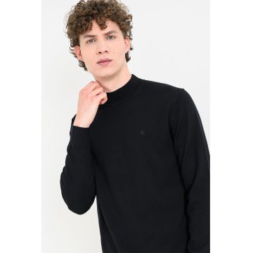 Pulover tricotat fin de lana - Negru