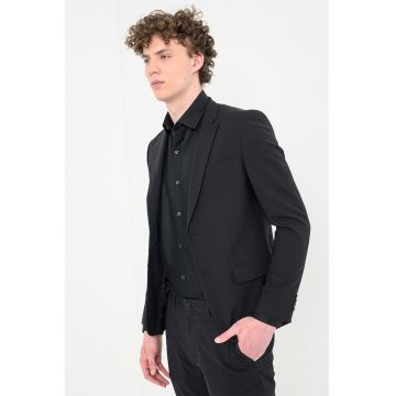 Sacou slim fit din amestec de lana - Negru