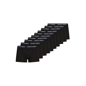 Set de boxeri cu banda elastica si logo - 10 perechi - Alb/Negru