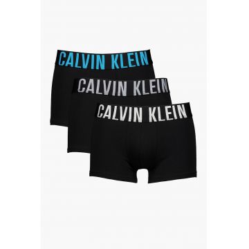 Set de boxeri cu banda logo in talie - 3 perechi - Negru stins