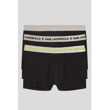 Set de boxeri din amestec de bumbac organic cu logo - 3 perechi - Negru/Gri deschis