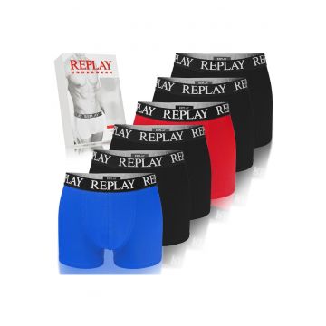 Set de boxeri din bumbac cu banda elastica in talie - 6 perechi - Multicolor