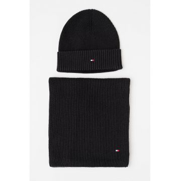 Set de caciula si fular - Negru