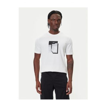 Tricou barbat  alb - bumbac 100%