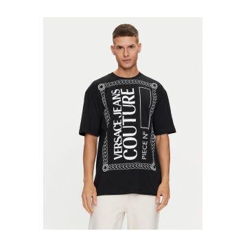 Tricou barbati  logo contrastant - Negru