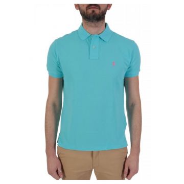 Tricou barbati -  Slim fit - Bumbac - Turcoaz - Turcoaz