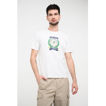Tricou din bumbac cu logo - Alb/Verde