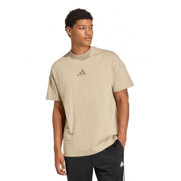 Tricou lejer cu decolteu la baza gatului All Szn - Auriu/Maro taupe deschis