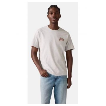 Tricou lejer din bumbac cu imprimeu pe spate -