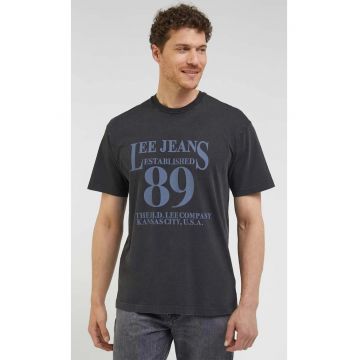 Tricou  Loose - negru spalat - bumbac 100 - Negru