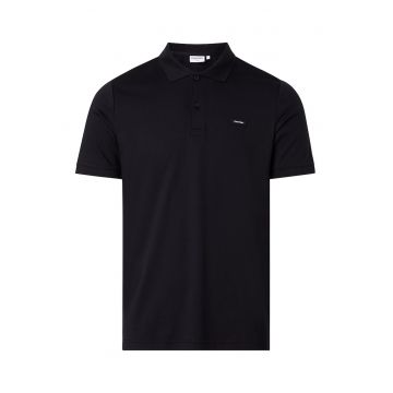Tricou polo slim fit de bumbac organic - Negru