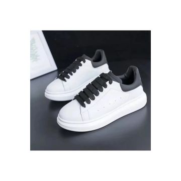 Adidasi unisex vip albi cu sireturi negre  B03  T8-2