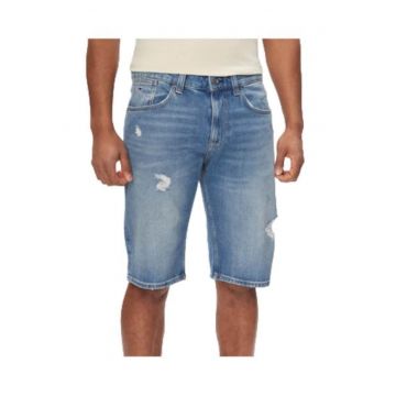 Blugi scurti barbati  bumbac/elastan - Albastru