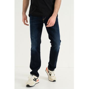 Blugi slim fit cu nasturi Vyl - Bleumarin