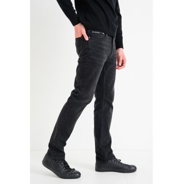 Blugi slim fit drepti - Negru