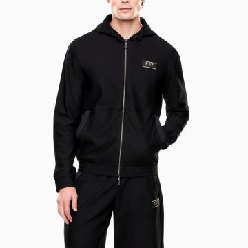 Bluza cu fermoar EA7 TRAIN PREMIUM LABEL M  HOODIE FZ KNITTED JACQUARD