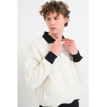 Bluza polo de trening cu logo Modernin Athleisure - Alb