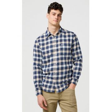 Camasa barbati -  camasa clasica - bumbac - albastru - maneca scurta