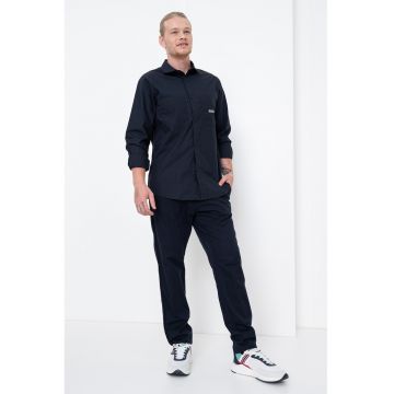 Camasa cu maneci lungi si logo - Albastru ultramarin