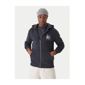 Hanorac barbati  bleumarin - model cu fermoar -