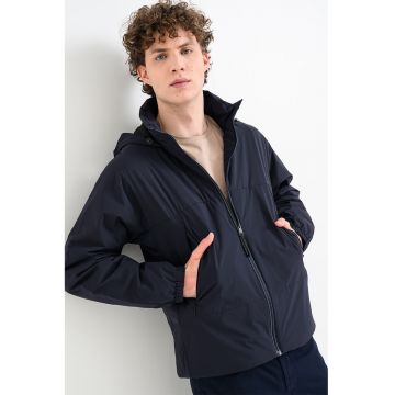 Jacheta usoara cu gluga si fermoar - Bleumarin