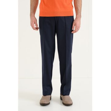 Pantaloi Chino cu croiala dreapta Denton - Bleumarin