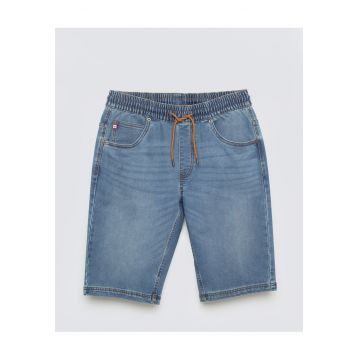 Pantaloni scurti din denim cu snur in talie Parker