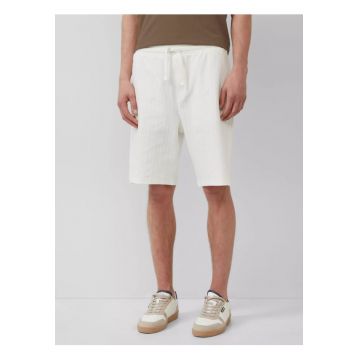 Pantaloni scurti relaxed fit de bumbac cu snur in talie