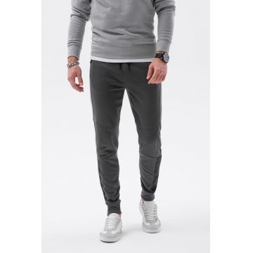 Pantaloni sport cu buzunare cu fermoar - Gri inchis
