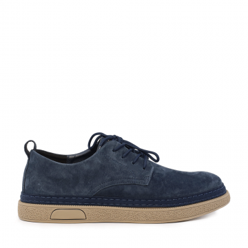 Pantofi derby bărbați Benvenuti bleumarin din piele întoarsă 1321BP1100VBL
