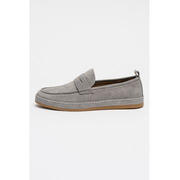 Pantofi loafer Penny din piele intoarsa Answer - Gri