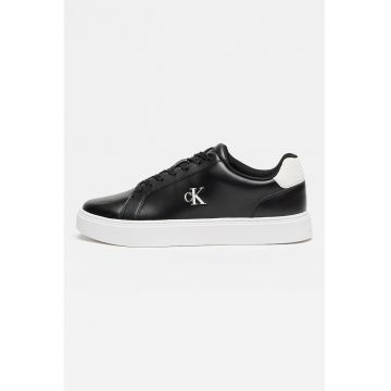 Pantofi sport low-cut din piele - Negru stins/Alb murdar