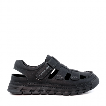 Sandale închise bărbați Benvenuti negre din piele 1321BS1010N