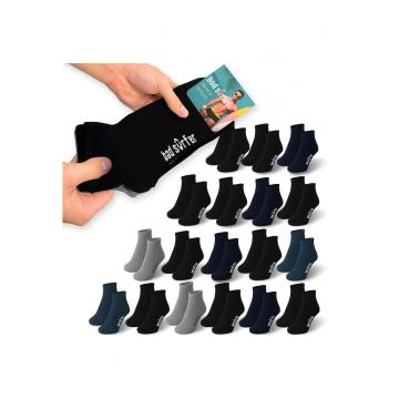 Set 18 Perechi Sosete Barbati -  Quarter - Bumbac - Multicolor