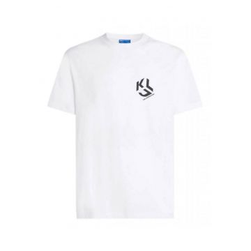 Tricou barbati  alb - bumbac organic - poliester - croiala regulata -