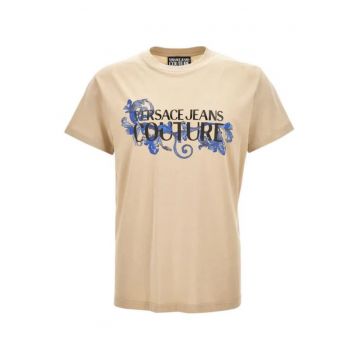 Tricou barbati -  regular - bej - bumbac